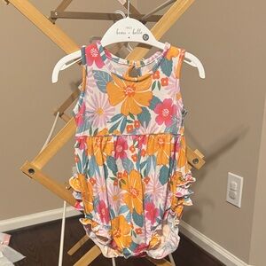 Little Sleepies Beachy Blooms Floral Baby Romper